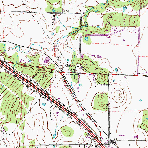 Topographic Map of Lake Cities Fire Department Station 2, TX