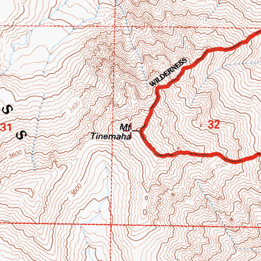 Topographic Map of Mount Tinemaha, CA