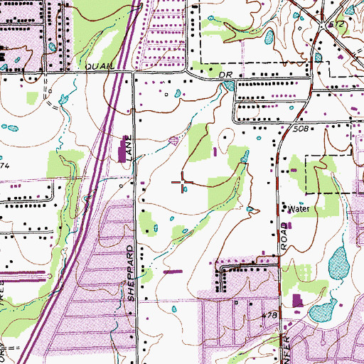 Topographic Map of Balch Springs Fire Department, TX