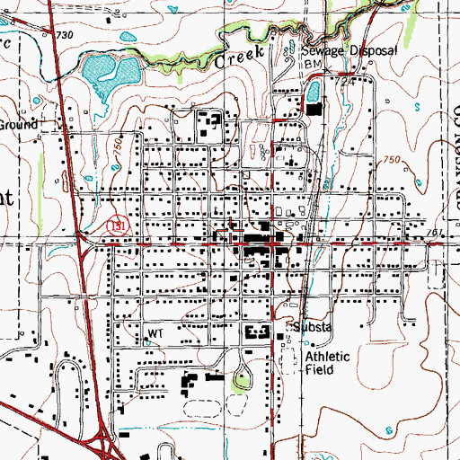 Topographic Map of Whitewright Fire Department, TX