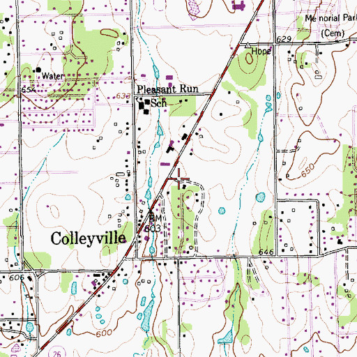 Topographic Map of Colleyville Fire Department Station 1, TX