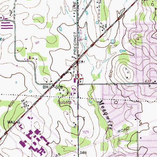 Topographic Map of Hurst Fire Department Station 1, TX