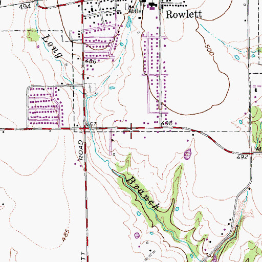 Topographic Map of Rowlett Fire Rescue Station 1, TX