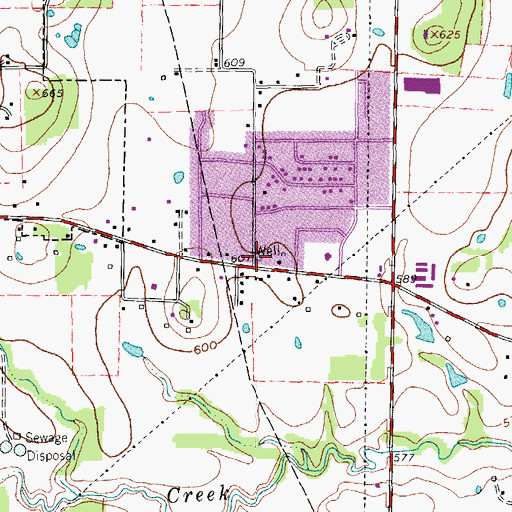 Topographic Map of Denton Fire Department Station 2, TX