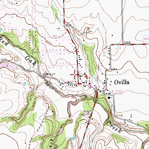 Topographic Map of Ovilla Fire Department, TX