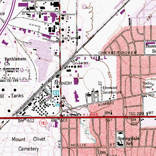 Topographic Map of Tarrant County Fire Marshal's Office, TX
