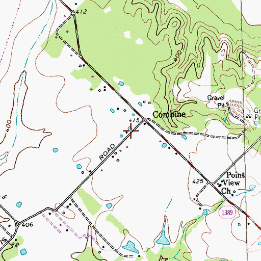 Topographic Map of Combine Fire Department, TX