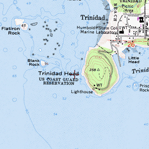 Topographic Map of Trinidad Head, CA