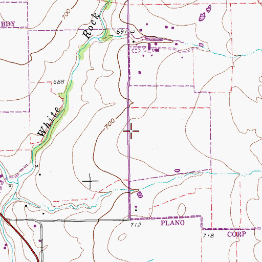 Topographic Map of Plano Fire Department Station 8, TX
