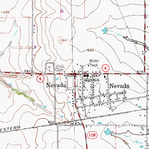 Topographic Map of Nevada Volunteer Fire Department, TX