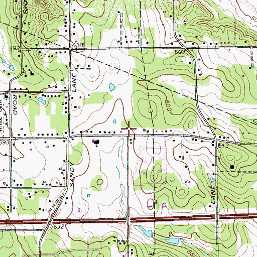 Topographic Map of Fort Worth Fire Department Station 7, TX