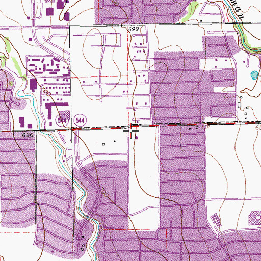 Topographic Map of Plano Fire Department Station 2, TX
