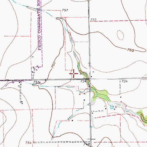 Topographic Map of Frisco Fire Department Station 5, TX