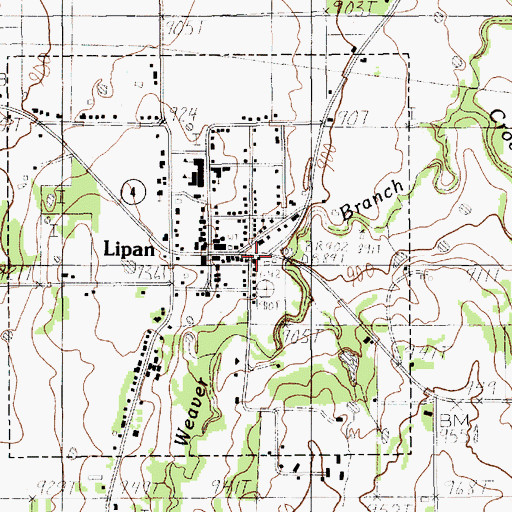 Topographic Map of Lipan Volunteer Fire Department, TX