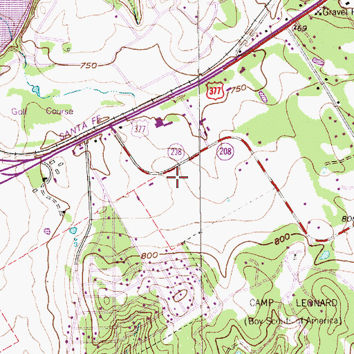 Topographic Map of Granbury Volunteer Fire Department Station 2, TX