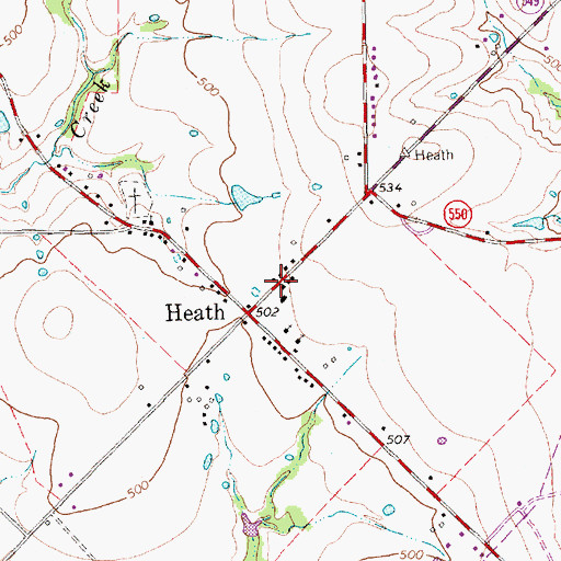 Topographic Map of Heath Fire Department, TX