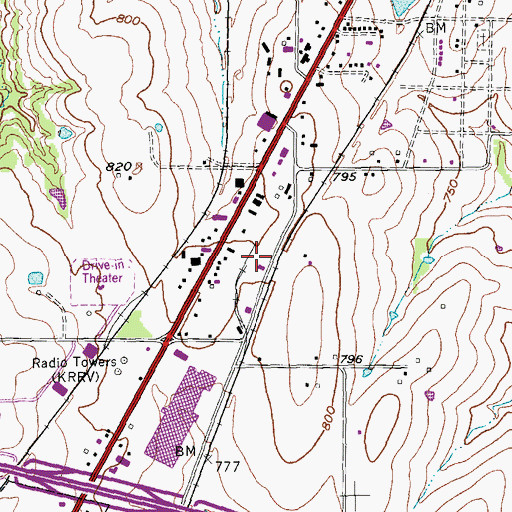 Topographic Map of Sherman Fire Department Station 5 Northside, TX