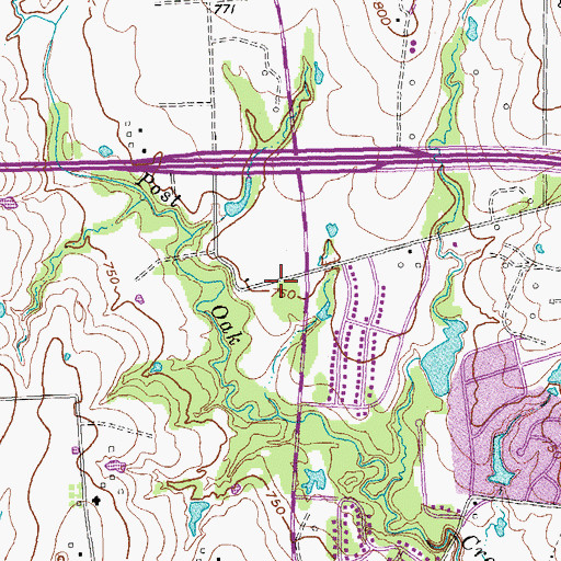 Topographic Map of Sherman Fire Department Station 3 Pecan Grove, TX