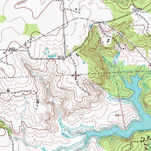 Topographic Map of Wise County Sand Flat Volunteer Fire Department, TX