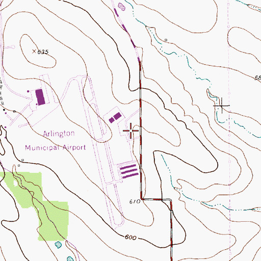 Topographic Map of Arlington Fire Department Station 12, TX