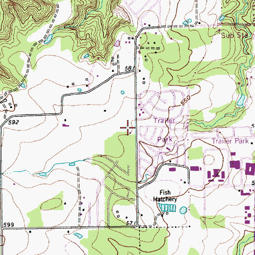 Topographic Map of Arlington Fire Department Station 11, TX