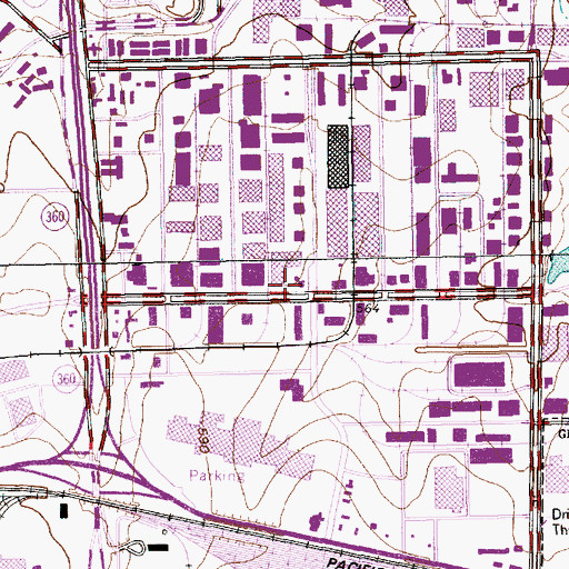 Topographic Map of Arlington Texas Fire Department Station 5, TX