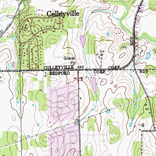 Topographic Map of Bedford Fire Department Station 2, TX