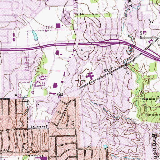 Topographic Map of Bedford Fire Department Station 3, TX