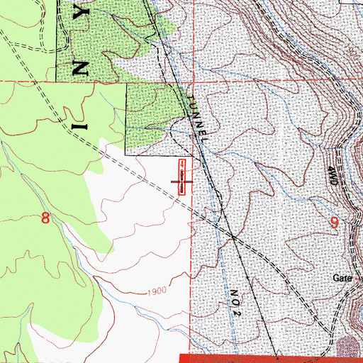 Topographic Map of Tunnel Number Two, CA