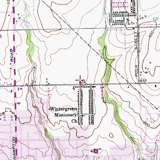 Topographic Map of Desoto Fire Rescue Station 261, TX