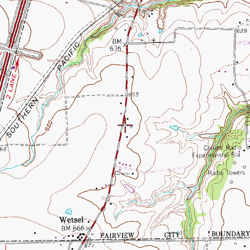 Topographic Map of Fairview Fire Station 1, TX