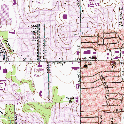 Topographic Map of Hurst Fire Department Station 2, TX