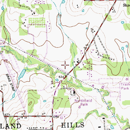 Topographic Map of North Richland Hills Fire Department Station 1, TX