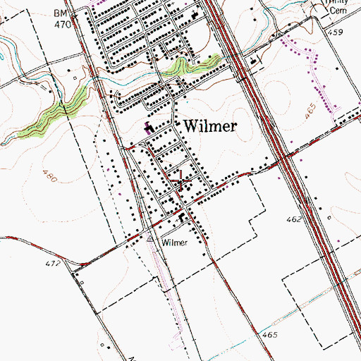 Topographic Map of Wilmer Fire Department, TX
