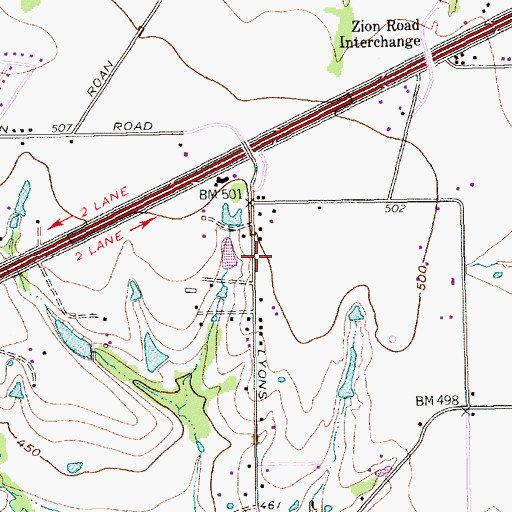 Topographic Map of Garland Fire Department Station 5, TX