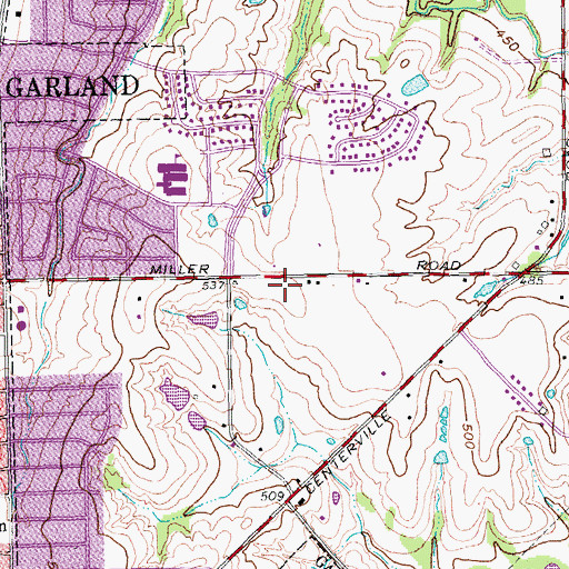Topographic Map of Garland Fire Department Station 8, TX