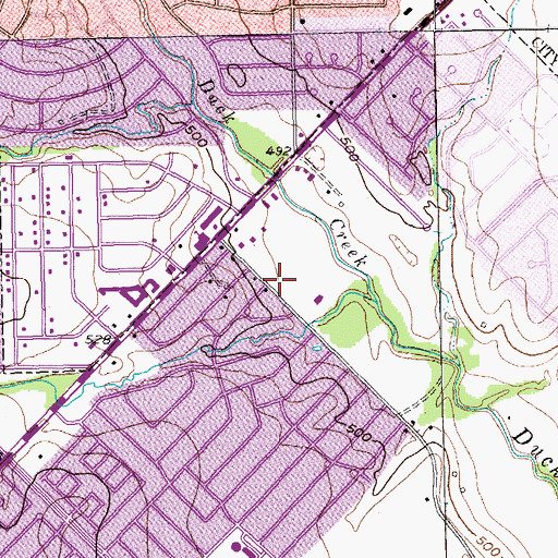 Topographic Map of Garland Fire Department Station 9, TX