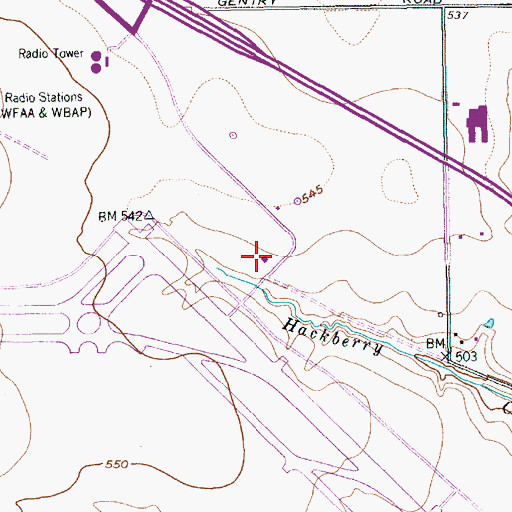 Topographic Map of Dallas Fort Worth International Airport Department of Public Safety Station 3, TX