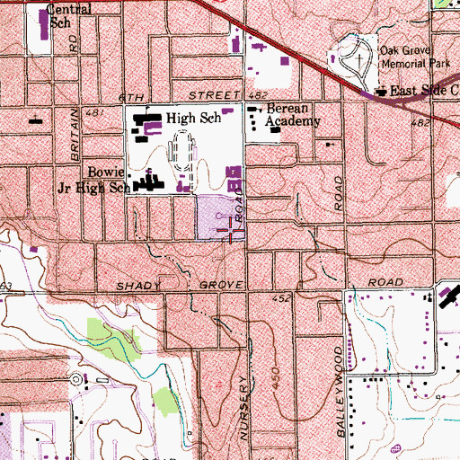 Topographic Map of Irving Fire Department Station 1, TX