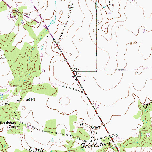 Topographic Map of Brock - Dennis Volunteer Fire Department Station 1, TX