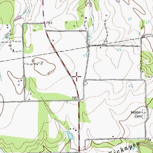 Topographic Map of Brock - Dennis Volunteer Fire Department Station 2, TX