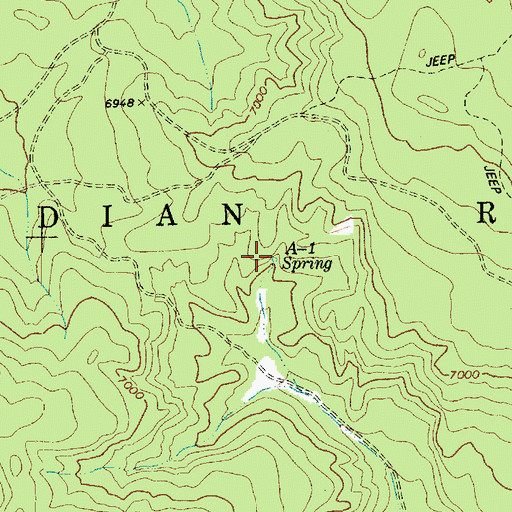 Topographic Map of A- One Spring, AZ