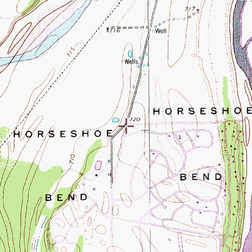 Topographic Map of Horseshoe Bend Volunteer Fire Department Station Number 3, TX