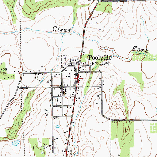 Topographic Map of Poolville Volunteer Fire Department, TX