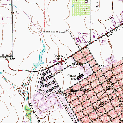 Topographic Map of Cleburne Fire Department and Ambulance Station 3, TX