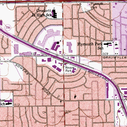 Topographic Map of Irving Fire Department Station 2, TX