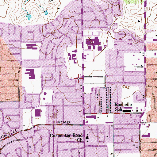 Topographic Map of Irving Fire Department Station 4, TX