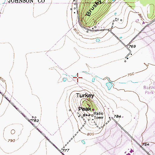 Topographic Map of Burleson Fire Department Station 1, TX