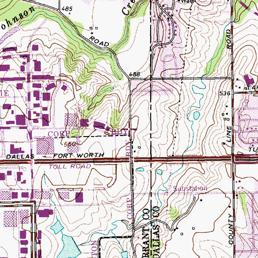 Topographic Map of Grand Prairie Fire Department Station 4, TX