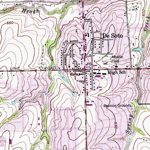 Topographic Map of Desoto Fire Rescue Station 262, TX
